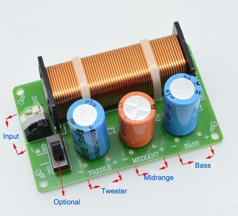 2pcs 120W 3 Way Bass Audio Speaker Frequency Divider Crossover Filters WEAH-336