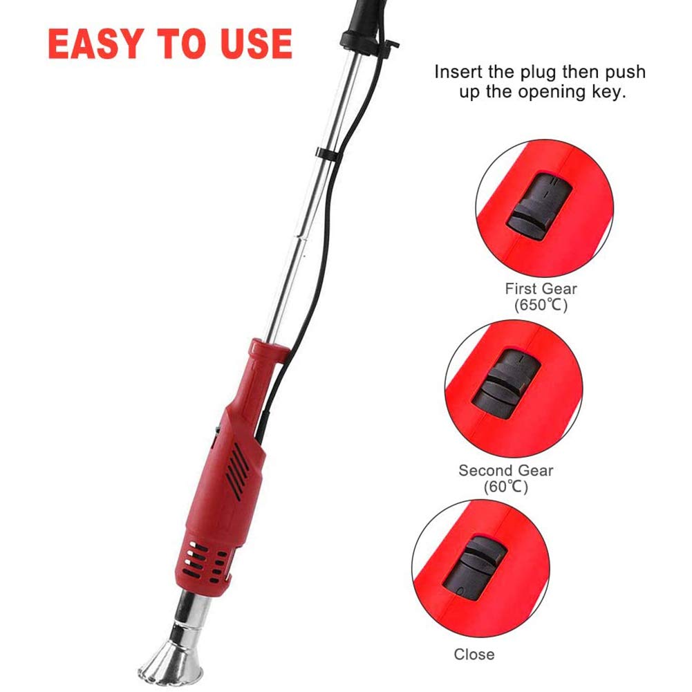 Bastone Diserbo Elettrico, 2 Ugelli 2000W Bruciatore Per Erbacce Con Una Temperatura Massima Di 650 ° C, Diserbatrice Di Sicurezza Da Giardino.