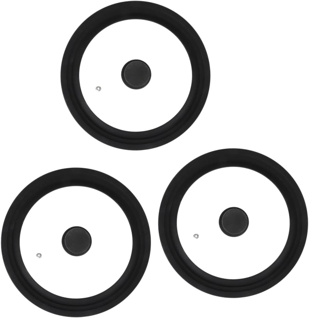 3個 多目的蓋 リムクリップ パン 手や火傷に安全なポット フライ 多機能サイズ ブラック クッキングカバー レッド ユニバーサルビ