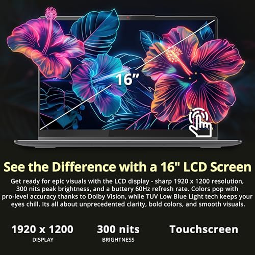 Image of Lenovo Yoga 7i 2-in-1 16 inch 2K Touch Laptop, Intel Core Ultra 7 256V, 16GB LPDDR5X, 2TB(1TB SSD+1TB Docking Station), Intel Arc Graphics, Backlit KB, Fingerprint, Copilot+ PC, Wi-Fi 7, Win 11, Gray