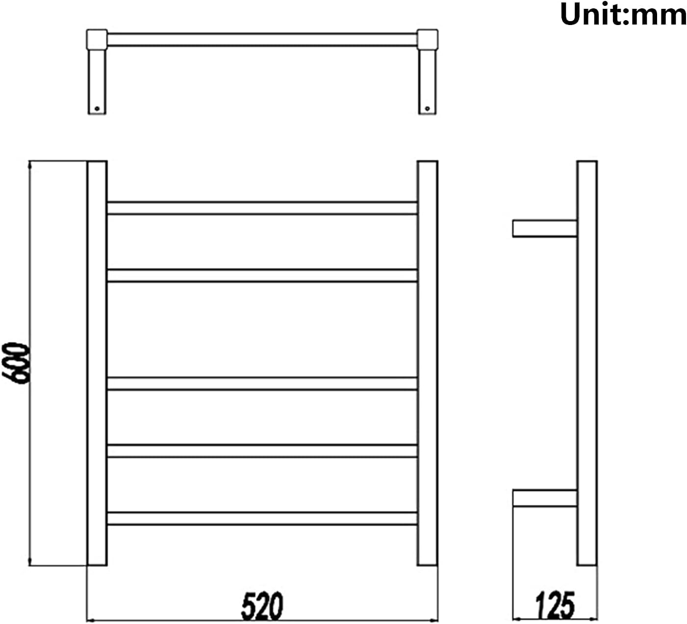 Towel Warmer, 304 Stainless Bathroom Heated Towel Rack, Wall Mounted Electric Heated Towel Rail Radiator,Hardwired (Hardwired)
