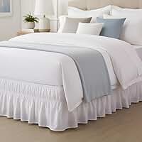 Saia para Cama Box Ajustável, Microfibra 100% Poliéster, Compatível com Solteiro até Queen, 28cm de Altura (Branco)