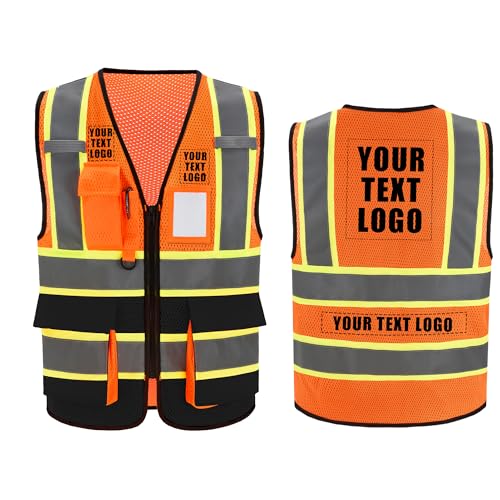 Image of A-SAFETY Mesh High Vis Vest, Reflective Construction Vest with Pockets