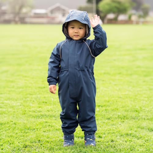 Image of JAN & JUL Cozy-Dry Snow & Rain Play Suit for Toddlers | Waterproof, Fleece-Lined, PFAS-Free, One-Piece Coveralls for Kids, Windproof, Adjustable, Safety Reflective Piping