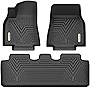 YITAMOTOR Floor Mats Compatible with 2020-2023 Tesla Model Y, Custom Fit Black TPE Floor Liners 1st & 2nd Row All-Weather Protection
