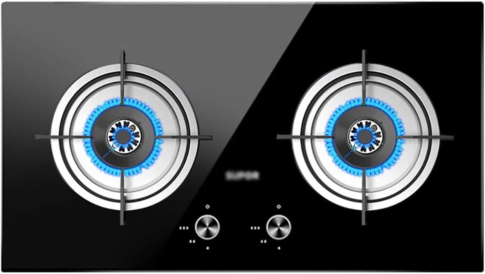Gas Stoves Gas 72CM Burners Built-inGas hob 2 Cast Iron Portable Cooktop Thermocouple Flameout Protection/Pulse Electronic Ignition Easy to Clean [Energy Class A] (Color : A Size : NG) (B LPG)