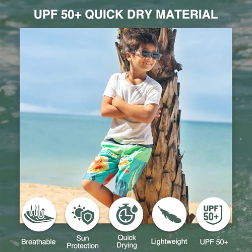 Image of Kanu Surf Boys' Terrapin Turtle Quick Dry Beach Board Shorts Swim Trunk