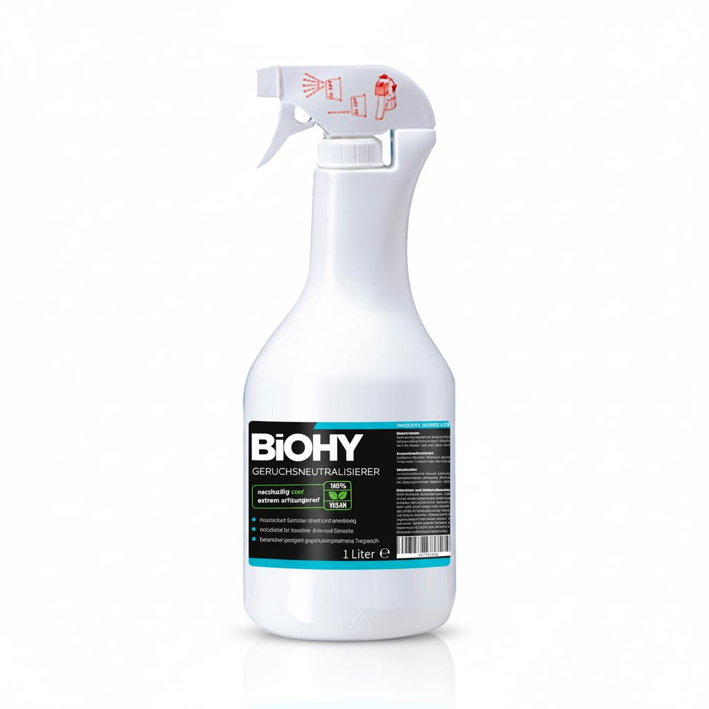 BiOHY Neutralizator zapachów (butelka 1l) | Niezwykle wydajny eliminator zapachów i odświeżacz powietrza | Przeciw nieprzyjemnym zapachom w domu i samochodzie (Geruchsneutralisierer)