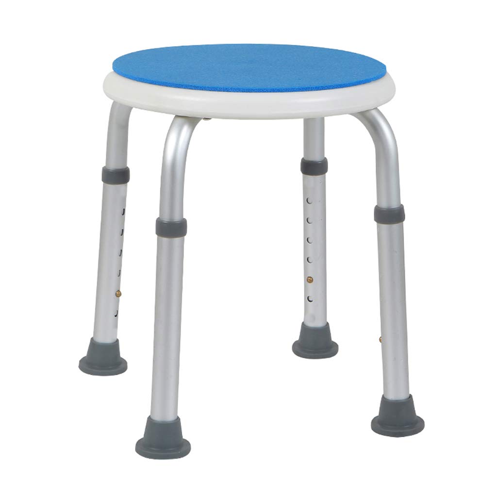 CHEWYNP Taburete de baño Taburete Redondeado para baño/Ducha Asiento de baño portátil Bañera Ducha Silla elevadora con Almohadilla Antideslizante para Las piernas Ayuda para discapacitados