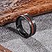 King Will 8mm Black Tungsten Rings for Men Nature Red Wood Inlay Centre Grooved Mens Wedding Band Fashionable Engagement Ring Matte Brushed Pipe Cut Comfit Fit Hypoallergenic Durable, Size 9