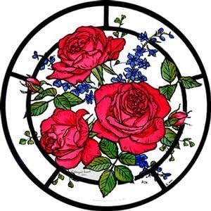 Static Window Cling in a Red Roses Design