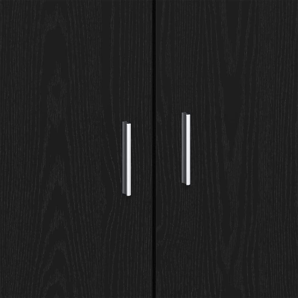 vidaXL Credenza Rovere Nero 80 x 40 x 75 cm Legno Multistrato, Credenza Moderna, Mobile Rettangolare, Arredamento Chic, Soluzione per Salotto, Cabinet Funzionale