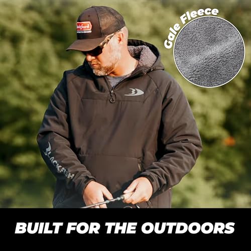 Gale Softshell Pullover – Black – Windproof, Water-Resistant Ice Fishing Jacket – Durable & Breathable Outerwear2