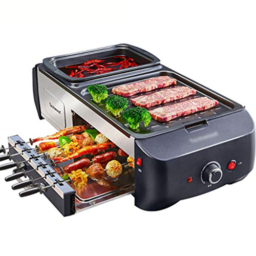 3 in 1 rauchfreier Bevorzugungs-heißer Topf-automatische Rotations-Formel-Grill-Regal-koreanischer Art Teppanyaki