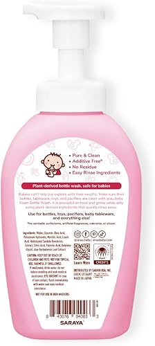 Miniatura 2 de Arau Baby Jabón de espuma sin perfume, biberón y jabón para platos a base de plantas naturales, sin fragancia ni aditivos artificiales, suave para