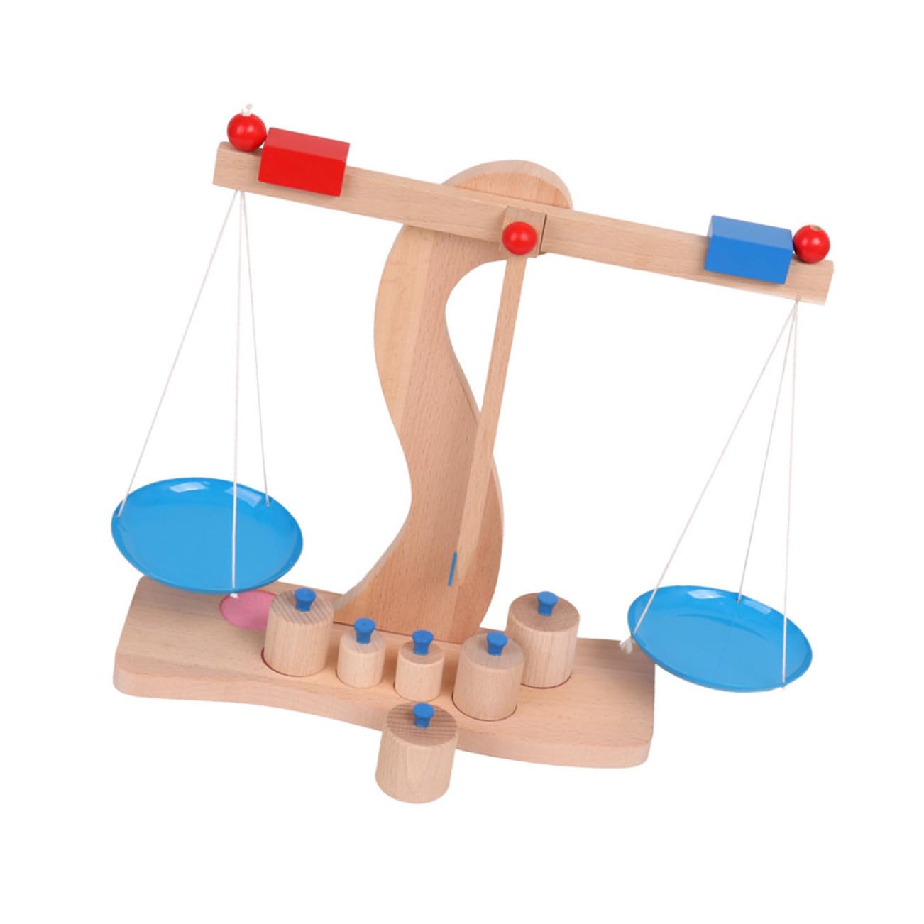 BESPORTBLE Educativo De Balanza De Madera para Niño Niña Juguete De Equilibrio Práctica y Resta Herramienta Didáctica Montessori para Edades Infantiles