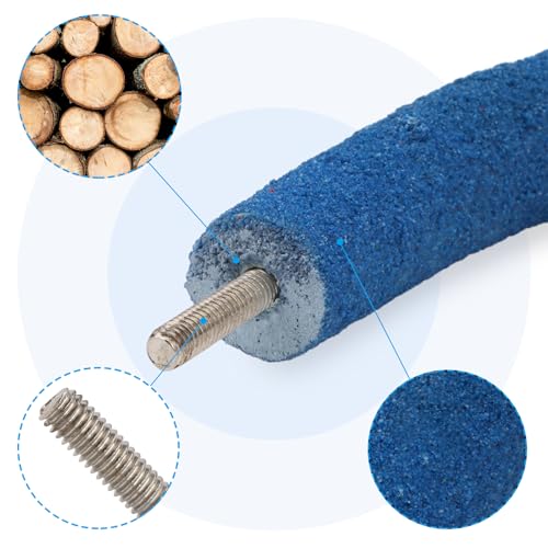 Image of Hypeety U Shaped Parrot Perch Wood Bird Cage Stand for Grinding Mouth Claw | Quartz sands, rough-surfaced, fits most cages, easy to install, promotes foot exercise, for parakeets cockatiel conure , blue