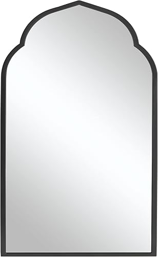 Miniatura 5 de NicBex Espejo de pared de arco, espejo de tocador con marco de metal estilo diseñador para sala de estar, dormitorio y baño, negro, 59 x 28 pulgadas