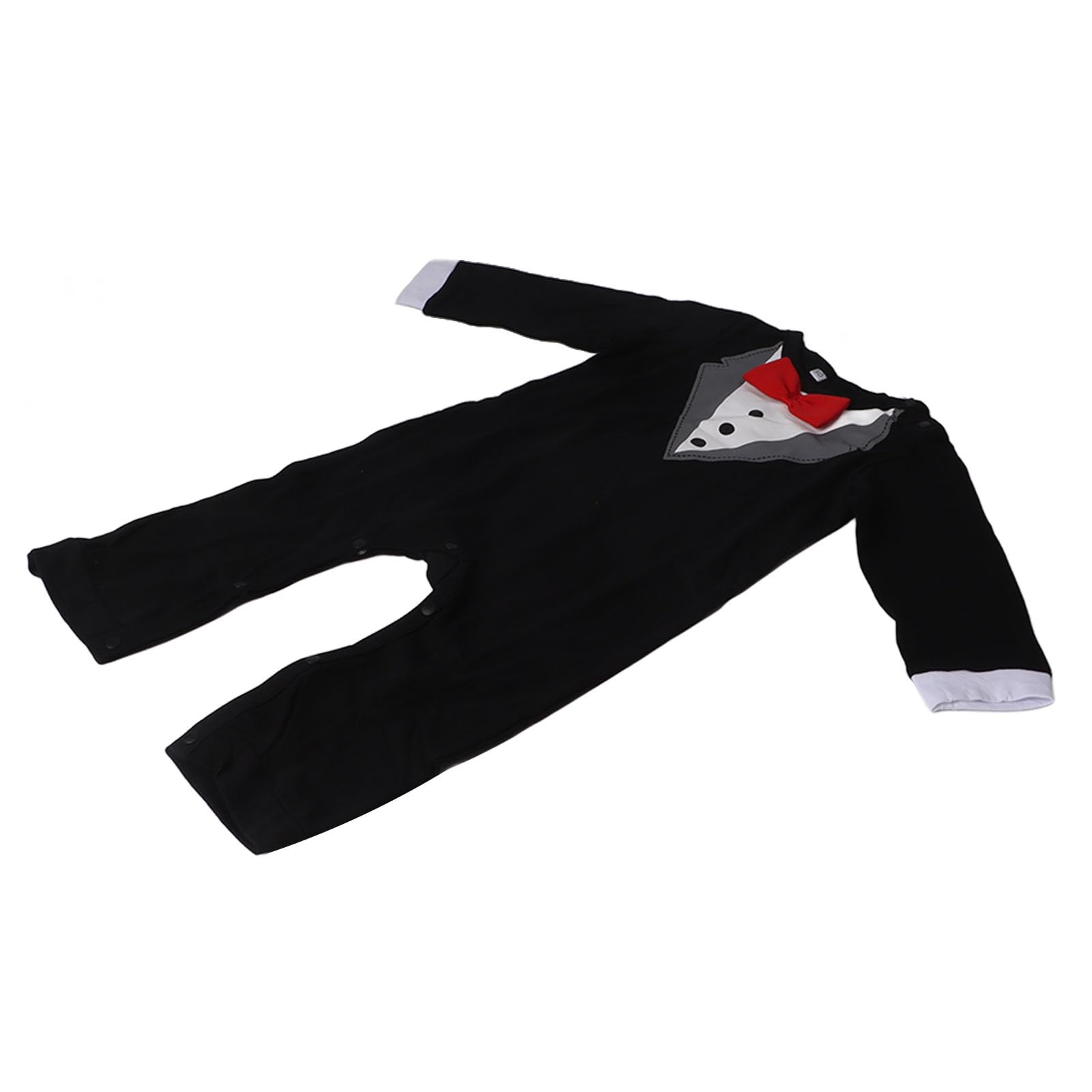 RiToEasysports Nowonarodzony Dżentelmen Romper Kombinezon, Dziecięca Smoking Bat z muszką czarną 80 Cm odpowiednią na specjalną okazję