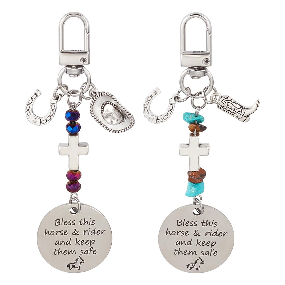 BENECREAT 2Pcs Horse Saddle and Bridle Charm Clip