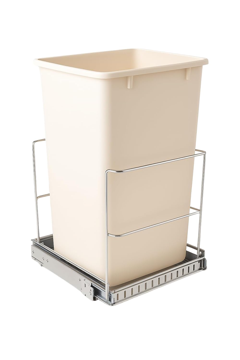 Pull-Out Trash Can for Cabinet - 9 Gal / 36 qt - Heavy-Duty Chrome, Smooth Slide with Trash Bag Storage - Requires at Least 11" Cabinet Opening (Trash Bin Not Included) 9 gal / 8.5"W
