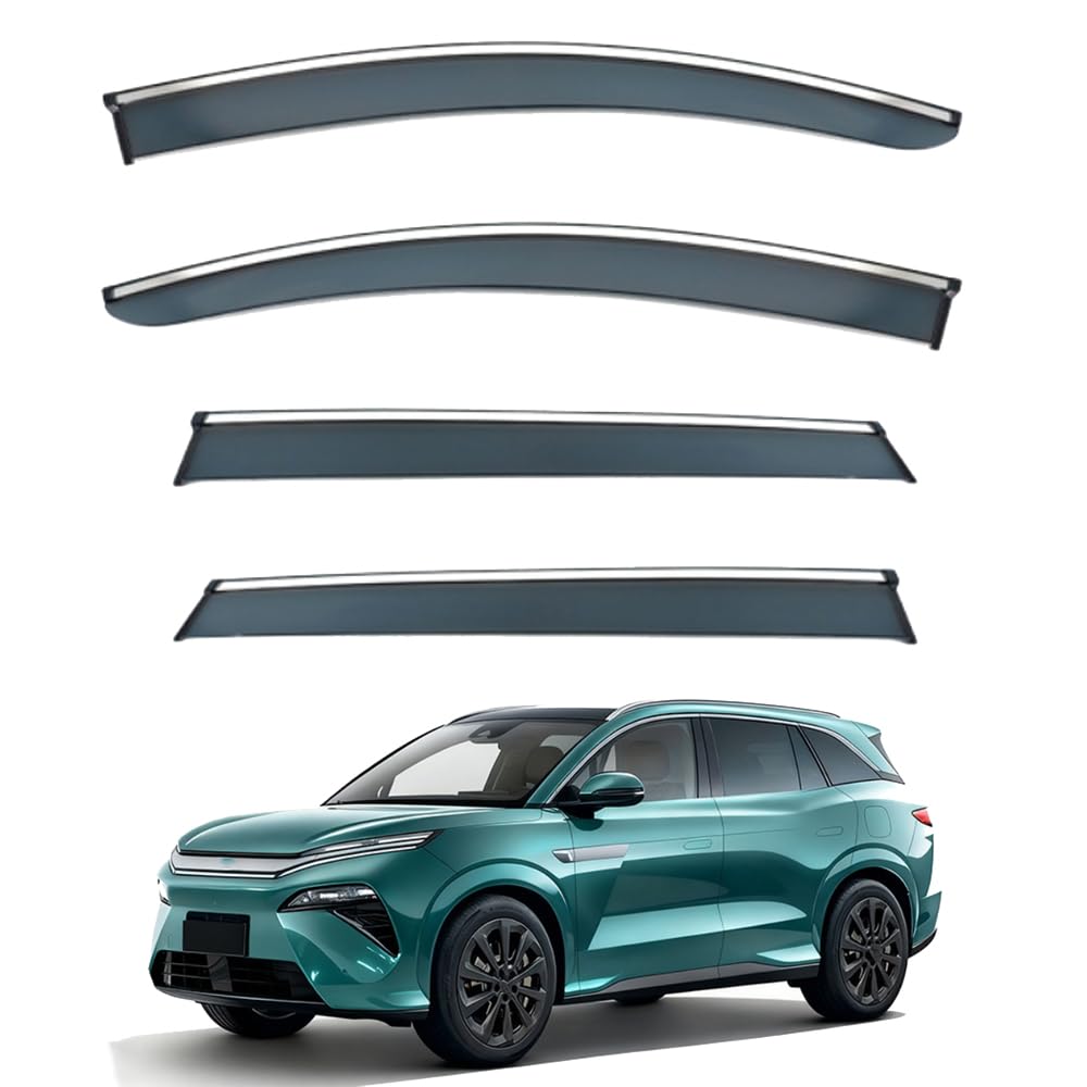 Qoemrhelt 4Pcs 4Pc Set In-Channel Wind Deflectors, For Byd Atto 8 2025 2026 Window Visors Rain Guards Vent Visors Rain & Sun Protection,Car Accessories,