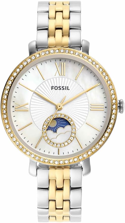 Fossil women's jacqueline multifunction, two-tone stainless steel watch, es5166