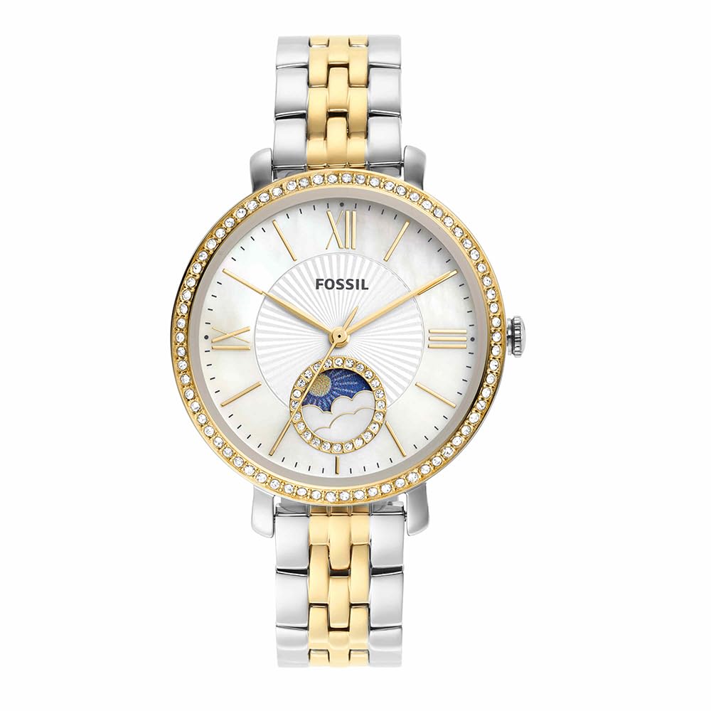 Fossil Jacqueline Montre pour femmes, mouvement multifonctionnel avec bracelet en acier inoxydable ou en cuir