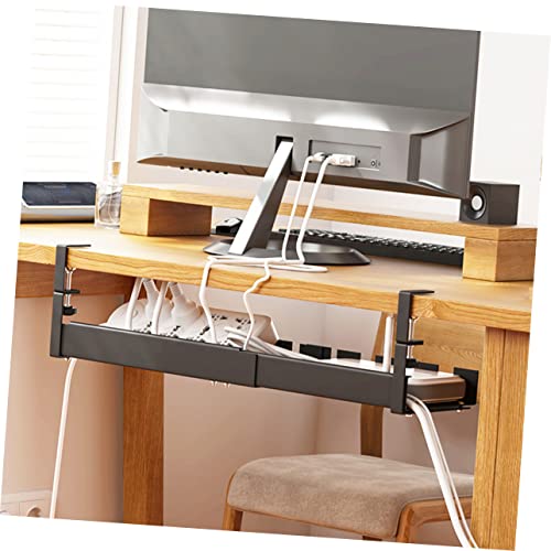 Bandeja organizadora de cables Gadpiparty para escritorio, soporte telescópico para gestión de cables, caja de almacenamiento para oficina miniatura 2