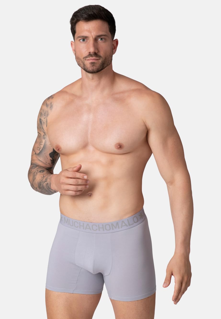 Muchachomalo Calzoncillos para Hombre, Ropa Interior Lisa de Algodón para Hombre, Pack de 2 Unidades, Bóxers Lisos de Corte Clásico con Cintura Elástica
