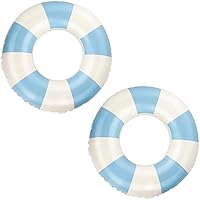 rugwioyu Kids Pool Tubes 2-Pack: 22.8" Inflatable Swim Rings Floaties, Durable Thick PVC Inner Tubes for Pool, Beach & Lake Fun