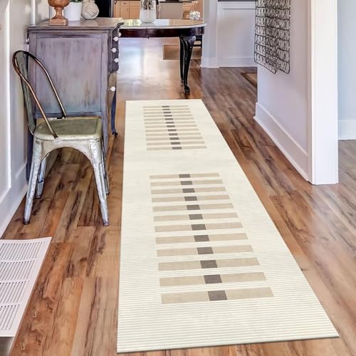 Tapis de sol antidérapant marron clair grand format 90x300 pour intérieur - 4