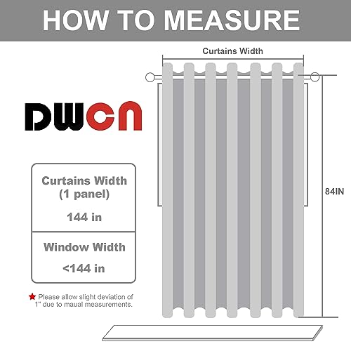 Image of DWCN Blackout Curtain Panel for Bedroom - Partiton Thermal Insulated Energy Saving Grommet Blackout Drapery for Patio Door, Room Divider Big Long Curtain (Black, W12' by L7', 1 PC)