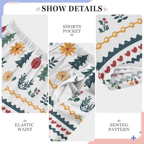 Boys' Pants Christmas Tree Wave Stripe Dots Long Bottoms Jogger Pants Elastic Waist Trousers with Pockets S-XL4