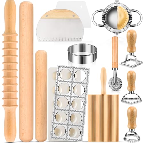 14 Pieces Pasta Making Tools Set, Ravioli Mold Set, Ravioli ...