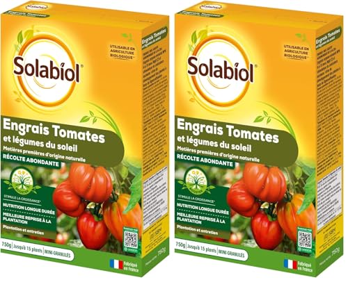 SOLABIOL Engrais Tomates & Légumes Du Soleil - 750g - Jusqu'à 15 Plants - Nutrition Longue Durée - Meilleure Reprise A La Plantation - Utilisable En Agriculture Biologique SOTOMY750