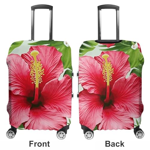 Travel Wheeled Suitcase Sleeve Dustproof Anti-scratch Hibiscus Flower Luggage Case Protective Cover For 19-32 Inch Luggage3