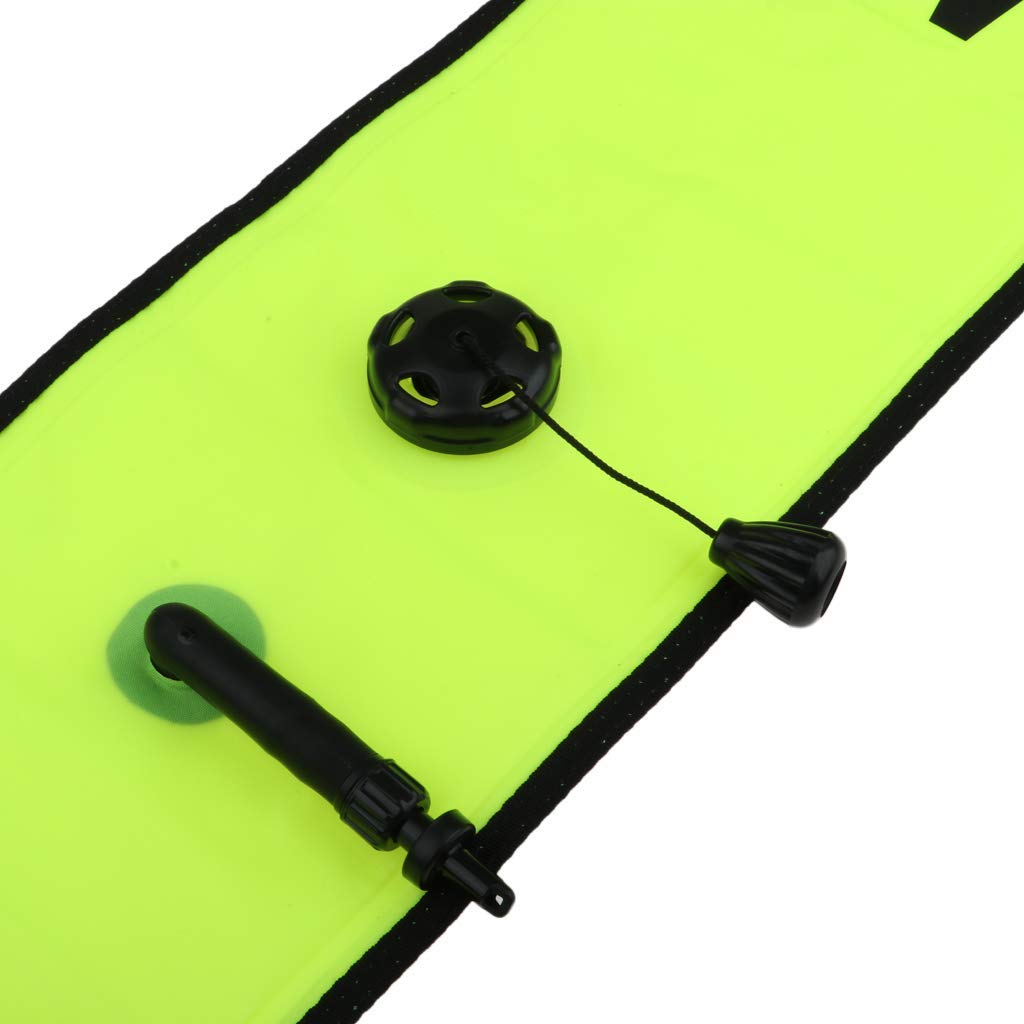 5FT/6FT Surface Marker Boje - Boya de señalización para Buceo, Snorkel y Pesca de lanzado, Verde Fluorescente, 5FT