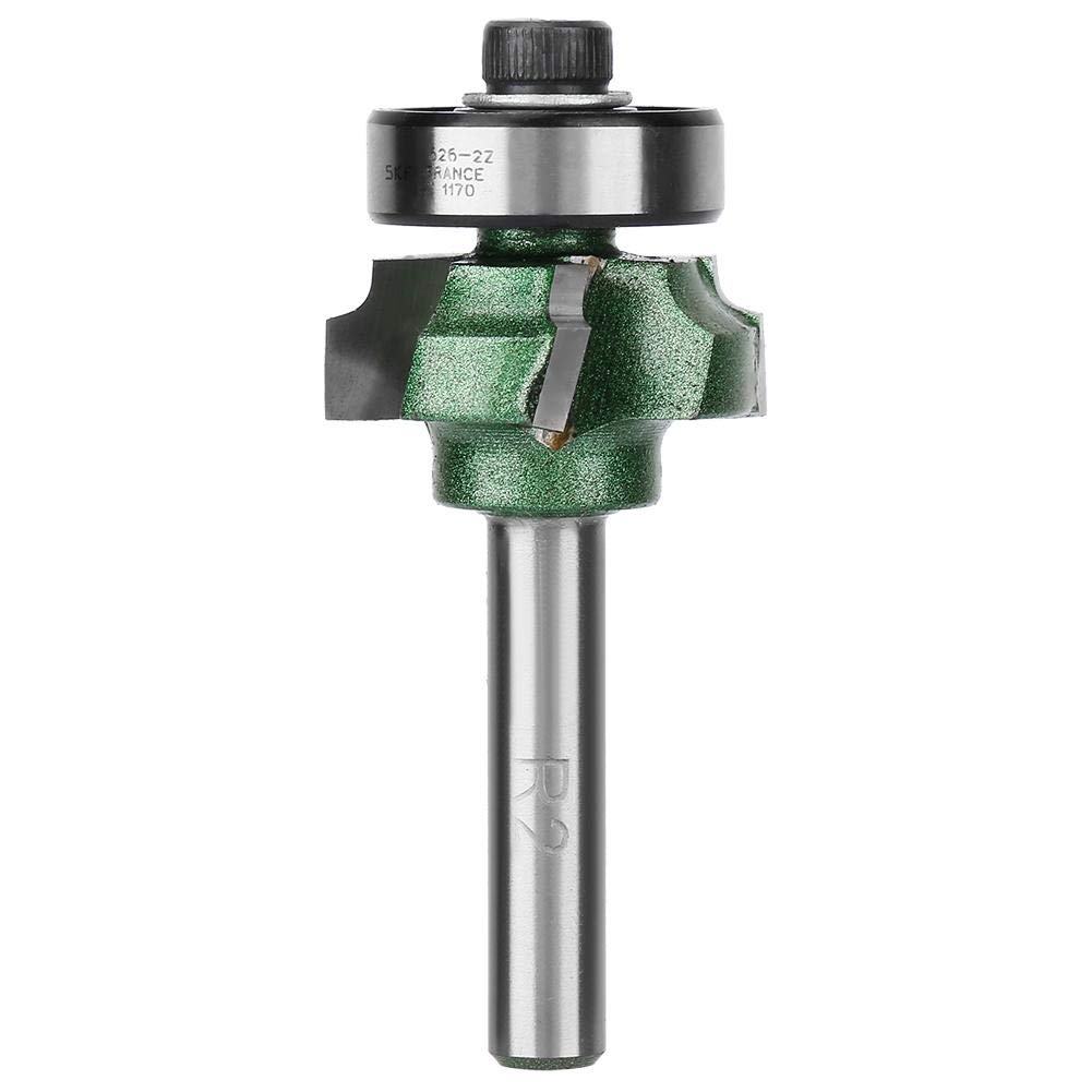R1 / R2 / R3 Fresa para trabajar la madera 4 dientes Recorte Cortador Edge Trimmer Router Bit Tungsten Steel para recortar después del borde de la banda(1/4 * R2)
