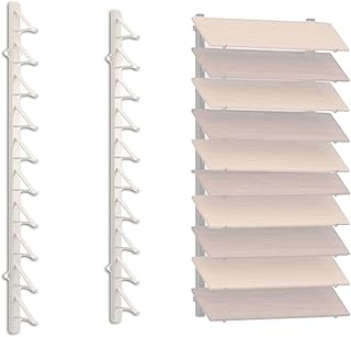 Wall Mounted Floor Tile Storage Rack, 10-Layer Porcelain Sample Display Stand, 55.1in/140cm High Multi Row Ceramic Stone Show Shelf, Card Slot Depth 8.1in/20.5cm (White)