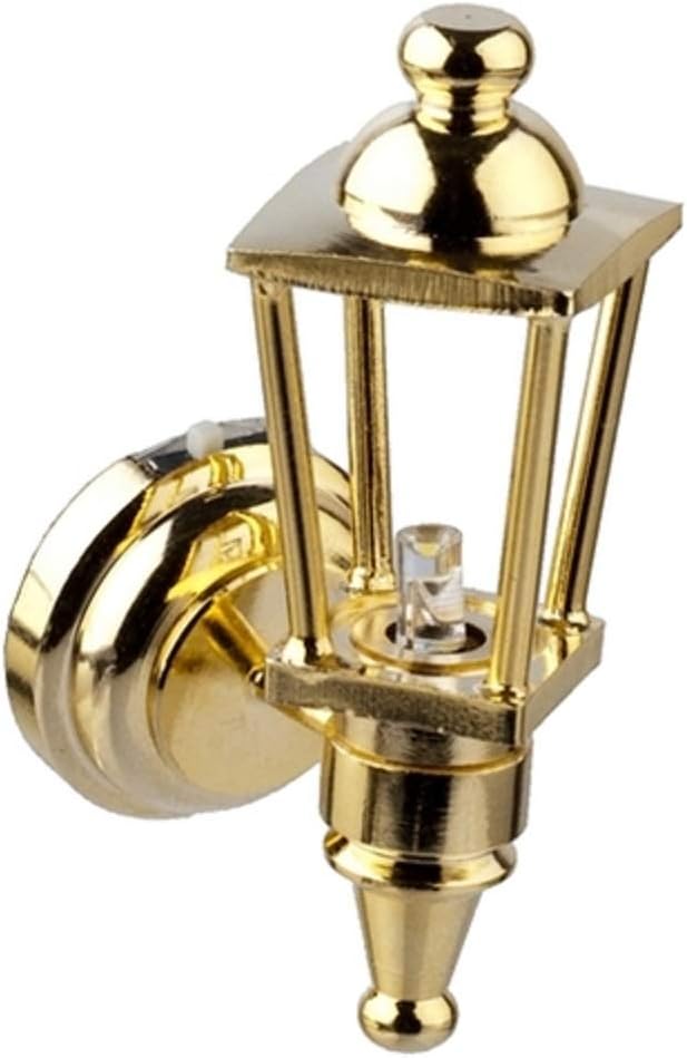 Wonham Dolls House Miniature 1:12 Lighting Led Battery Light Brass Outdoor Lantern Lamp