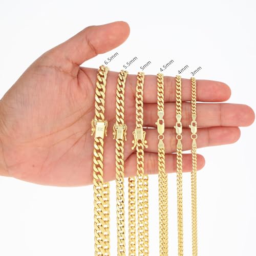Nuragold NG10YMBH120-7B 10K Yellow Gold Miami Cuban Link Chain Bracelet/Lengths 7 Inch 7.5 Inch 8 Inch 8.5 Inch 9 Inch / Widths 3Mm thumb #6