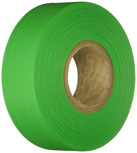 Brady 58353 Fluorescent Green Flagging Tape for Boundaries and Hazardous Areas - Non-Adhesive Tape, 1.188