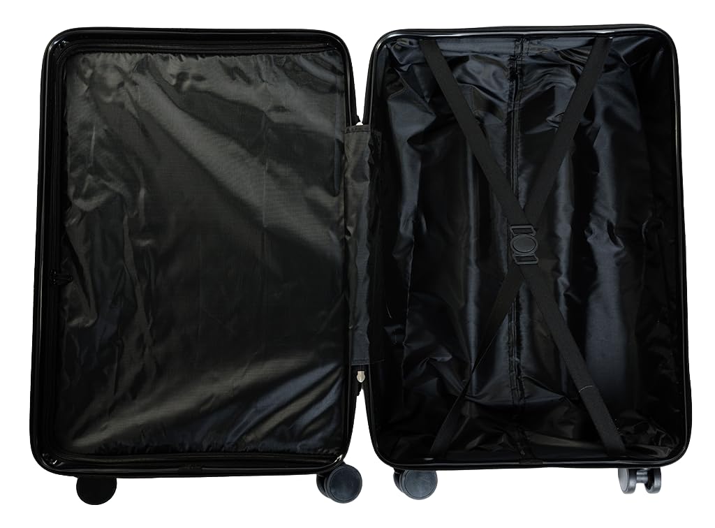 BERTOO ENM Valigia rigida XXL 100L, bagaglio leggero in ABS con 4 ruote doppie, blu