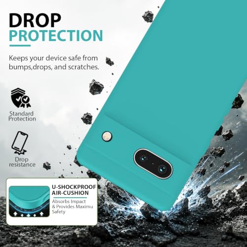 Image of KACA Silicone Back Case for Google Pixel 7a, Soft-Touch, Shockproof Phone Back Cover for Google Pixel 7a (Light Green)