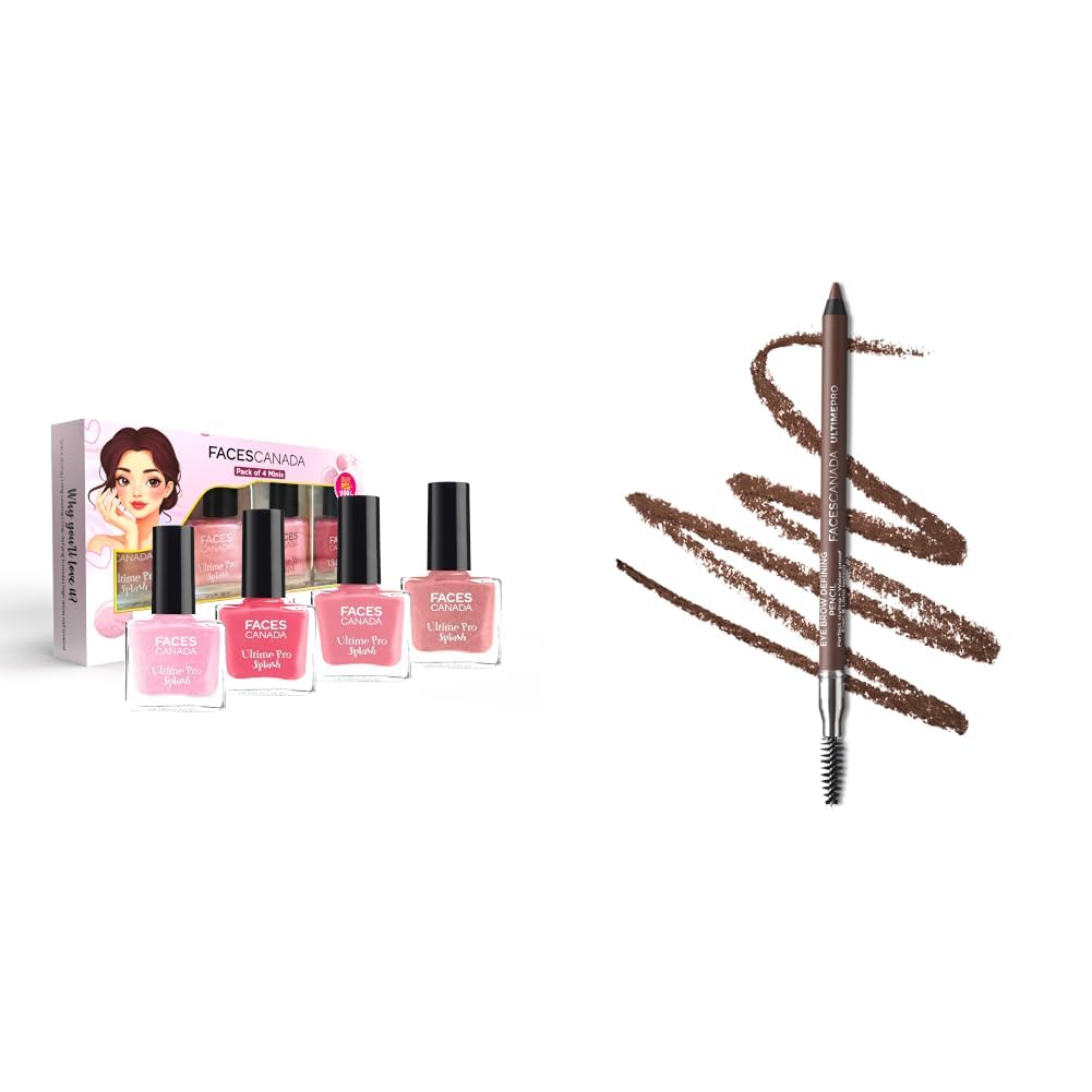 FACESCANADA Ultime Pro Splash Mini Nail Enamel Combo Kit - Pink Pop & Ultime Pro Eyebrow Defining Pencil - Dark Brown 02, 1.2 g-image-47