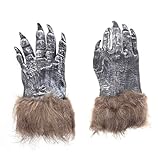 BESTOYARD Halloween Horror Wolf Klaue Handschuhe Tiere Cosplay Kostüme Party Dressing Prop Lustige Werwolf Ghostcrawler Handschuhe (schwarz)