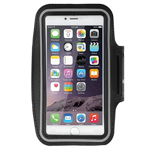 DFV mobile - Brazalete Funda Profesional Reflectante de Neopreno Premium de Brazo Deporte Correr y Gimnasio para Motorola Moto Z 2018 - Negra