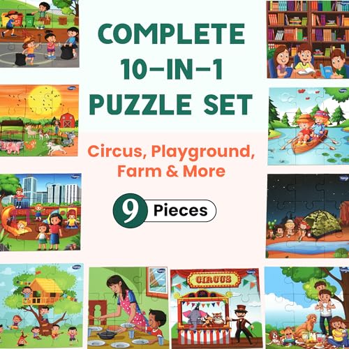 Image of I Have Grown Up 10 in 1 Jigsaw Puzzle for Kids Aged 2+ | 90 Pieces Cardboard Puzzles | Matching Game-Fun & Educational Puzzle Combo-45 Spelling to Pictures | Preschool Activity Game | Gifting