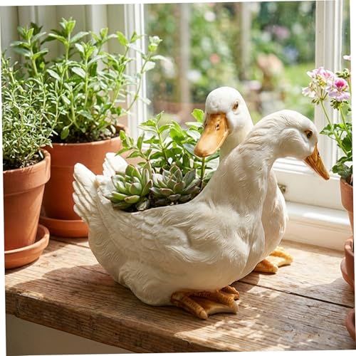 Vase en forme de canard joli pot fleur décoratif à offrir
